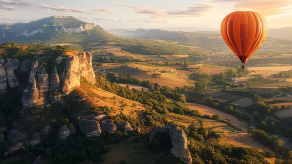 Vue imprenable: montgolfière puy en velay